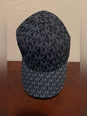 Michael Kors Black & Gray MK Monogram Baseball Cap